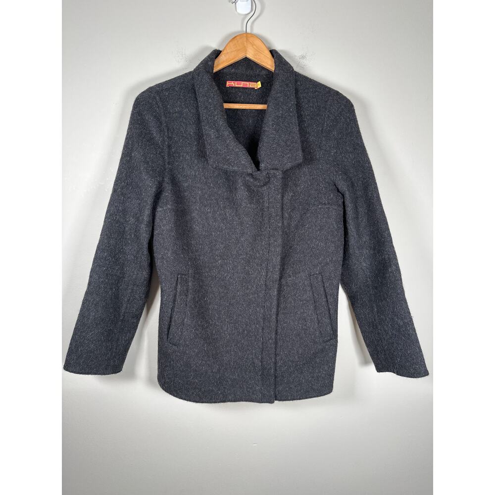 Kuna Asymmetric Zip Coat Baby‎ Alpalca Wool Size Small Gray Pockets Warm